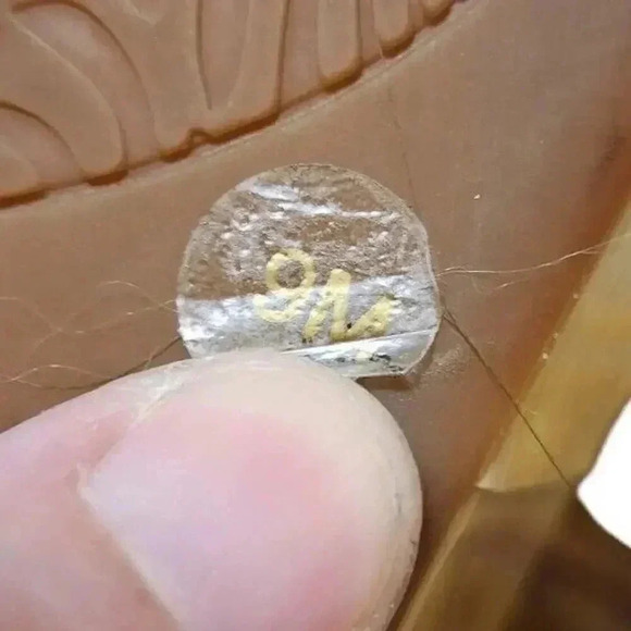 Nurture Natural Leather T-Strap Wedge Platform Sandal Heels 9 Flaw - Picture 7 of 9